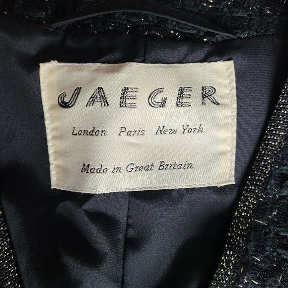 JAEGER UK Black & Gold Tweed Evening Jacket - Picture 2 of 11